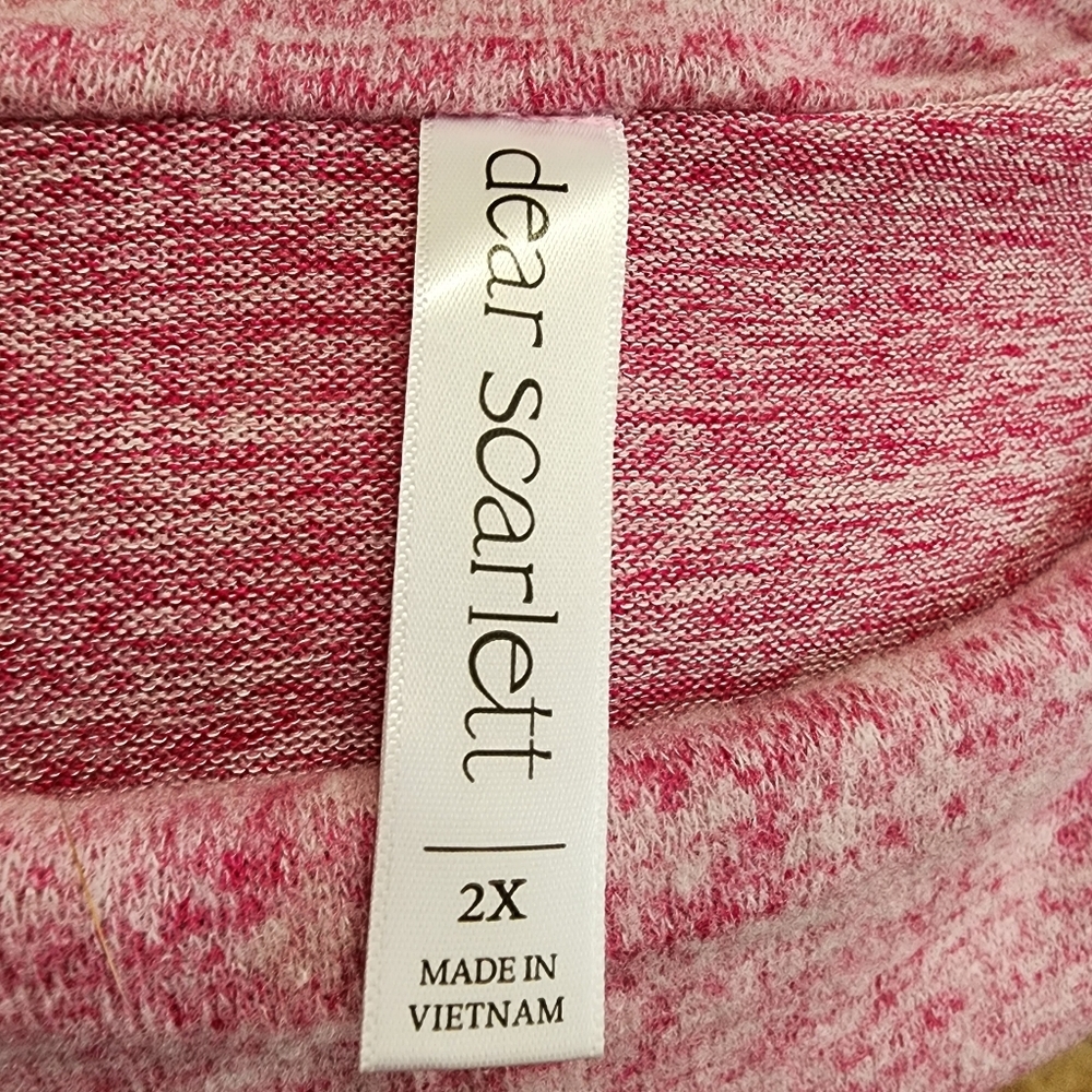 Dear Scarlett Lounge Set Plus 2X Pink Cowl Neck Buttery Soft Travel Loungewear - Picture 14 of 16